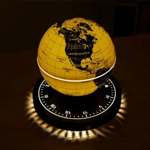 Verlichte globe met wereldkaart, geïntegreerde LED-verlichting, bureau- of studiedecoratie.