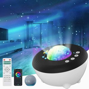 Muziekprojector met sterrenlichteffecten en ingebouwde Bluetooth-luidspreker.