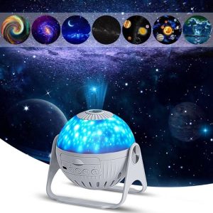 Sterrenprojector met kosmisch ontwerp, ideaal voor wetenschappelijke decoratie en ontspannende sfeer. Creëer een ruimte-atmosfeer in uw interieur met deze innovatieve lamp.