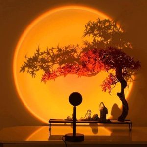 Decoratieve Japanse bonsai met LED-verlichting, warme en zen sfeer. Perfect voor binnenhuisdecoratie of als verzamelobject.