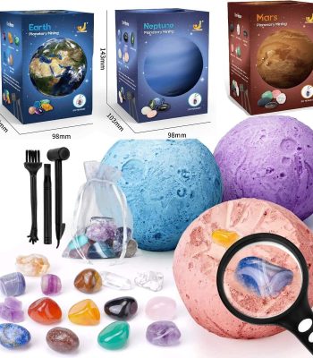 Wetenschappelijke decoratieset met de planeten aarde, Neptunus en Mars, inclusief gekleurde schuimballen, gereedschap en een tas om educatieve planetenmodellen te maken.